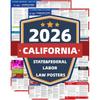 KERMENG 2026 California State and Federal Labor Laws Poster - English & Spanish Combo - OSHA Workplace Compliant - UV Waterproof Laminated 24" X 36"