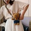 Cartoon Bear Plush Mini Sling Bag With Inner Pocket For Teens Streetwear Fashion