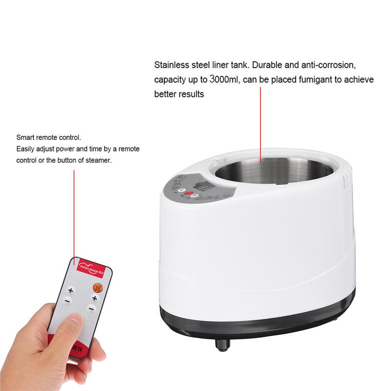 1500W 3L 220-240V Generatore Pentola Vapore Sauna Pentola Vapore SPA Macchina con Telecomando per Sauna Domestica Grande Terapia Corporea Vapore Rilassamento