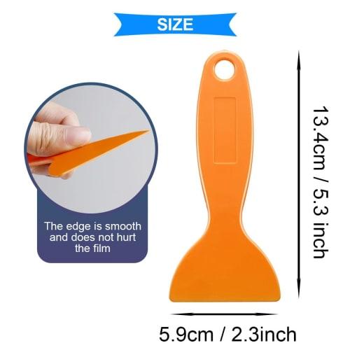 Xiatiaosann 12pcs Plastic Resin Removal Scraper, Flexible Paint Spatula, Putty Knife, Bubble Removal Sticker Installation Tool, 2 Colors (Black/Orange