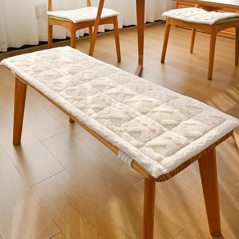 

Household Plush Bench Cushions with Lace-up Chair Seat Sofa Bay Window Cushions Restaurant Garden Bench Seat Swing Seat Pad 35x80cm