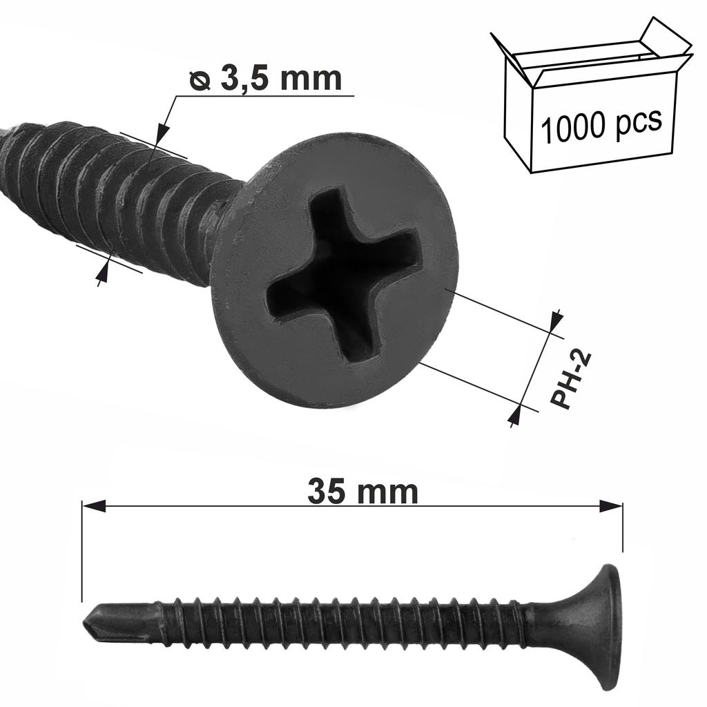 Self-drilling Plasterboard Screws for Metal KSSG-35035 (1000)