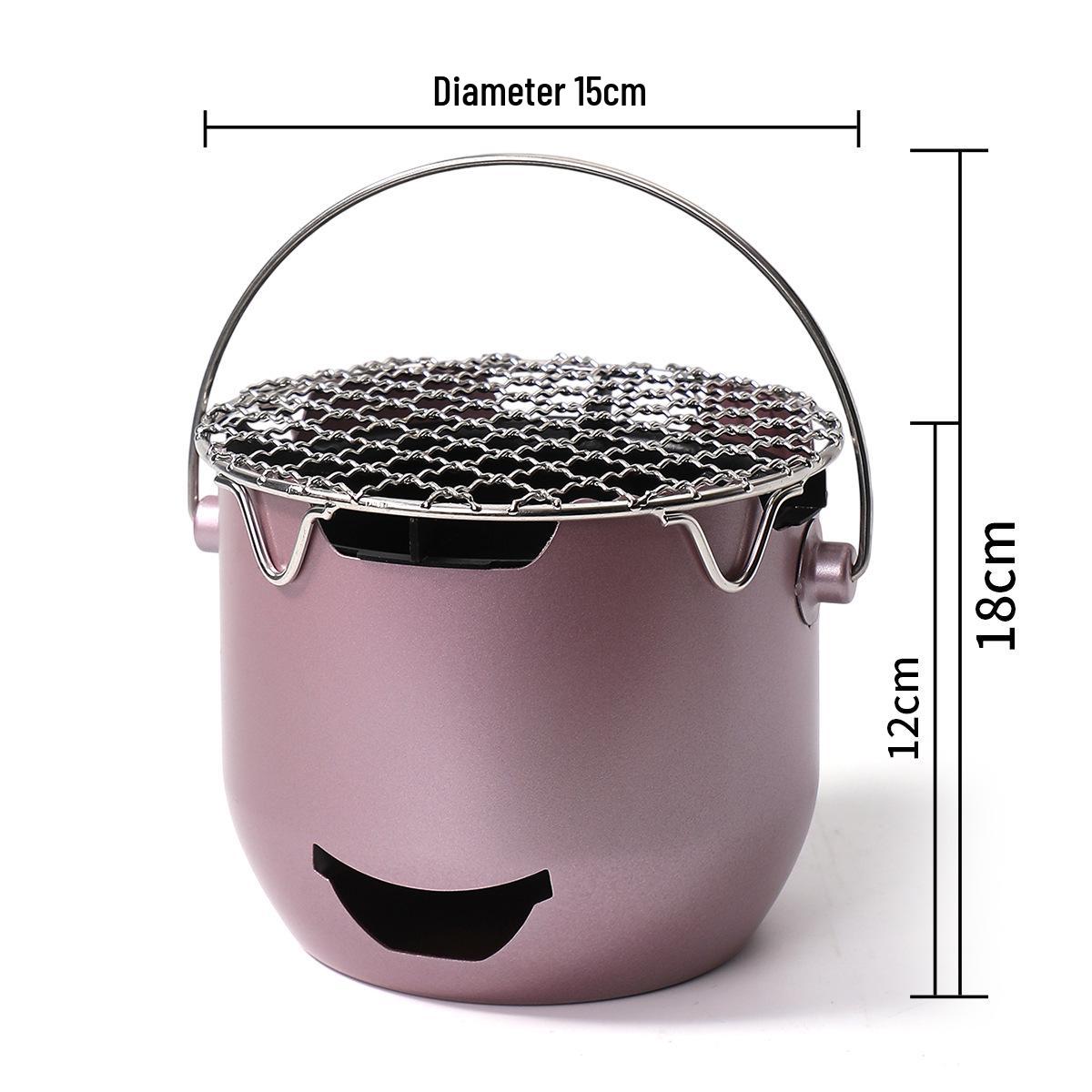 Compact Stainless Steel Charcoal BBQ Grill: Portable Outdoor Stove for Cooking and Korean BBQ.