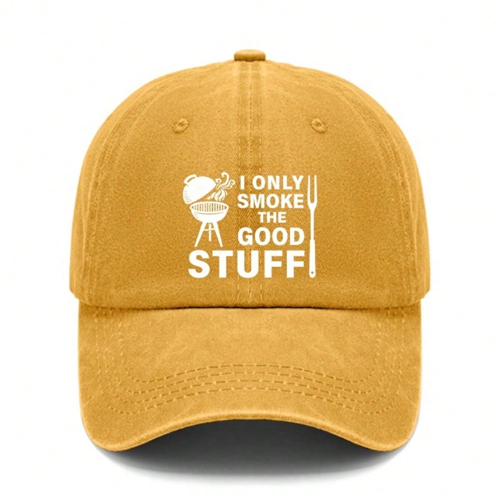 Grill Master Baseball Cap - I Only Smoke The Good Stuff Print Adjustable Unisex Polyester Casual Outdoor Sports Hat For Bbq Lovers Dads Gift