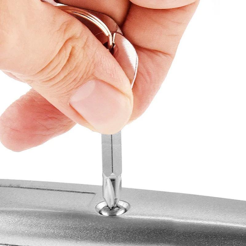 Set di Cacciaviti Portatili a Croce e a Taglio con Portachiavi Mini Portachiavi per Tasca Cacciavite a Croce Strumento di Riparazione Gadget EDC Piccolo