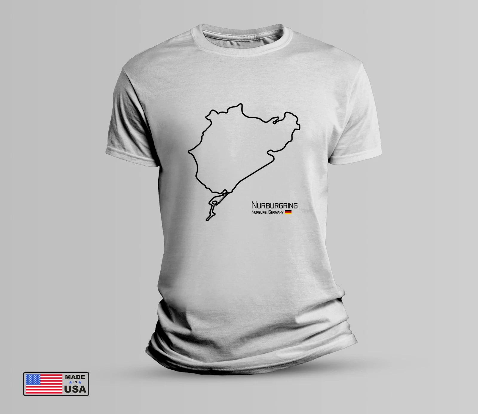 Nurburgring Circuit T Shirt White S M L XL Soft Cotton Nordschleife Race Track 3XL