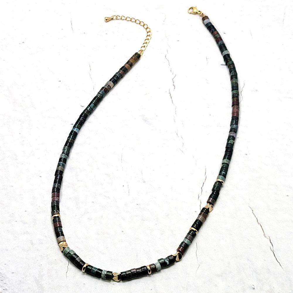 Jednoduchý náhrdelník z indického achátu