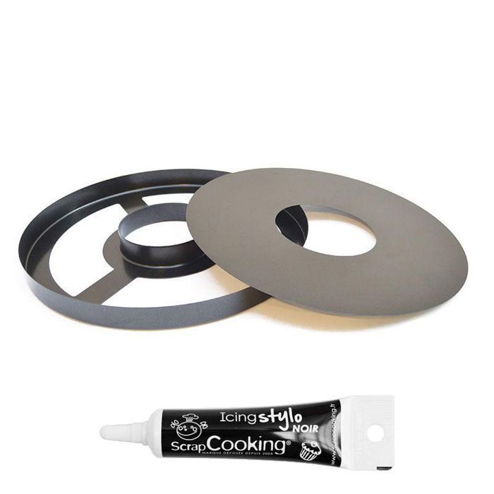 Moule à tarte couronne Ø 30 cm + Stylo de glaçage noir