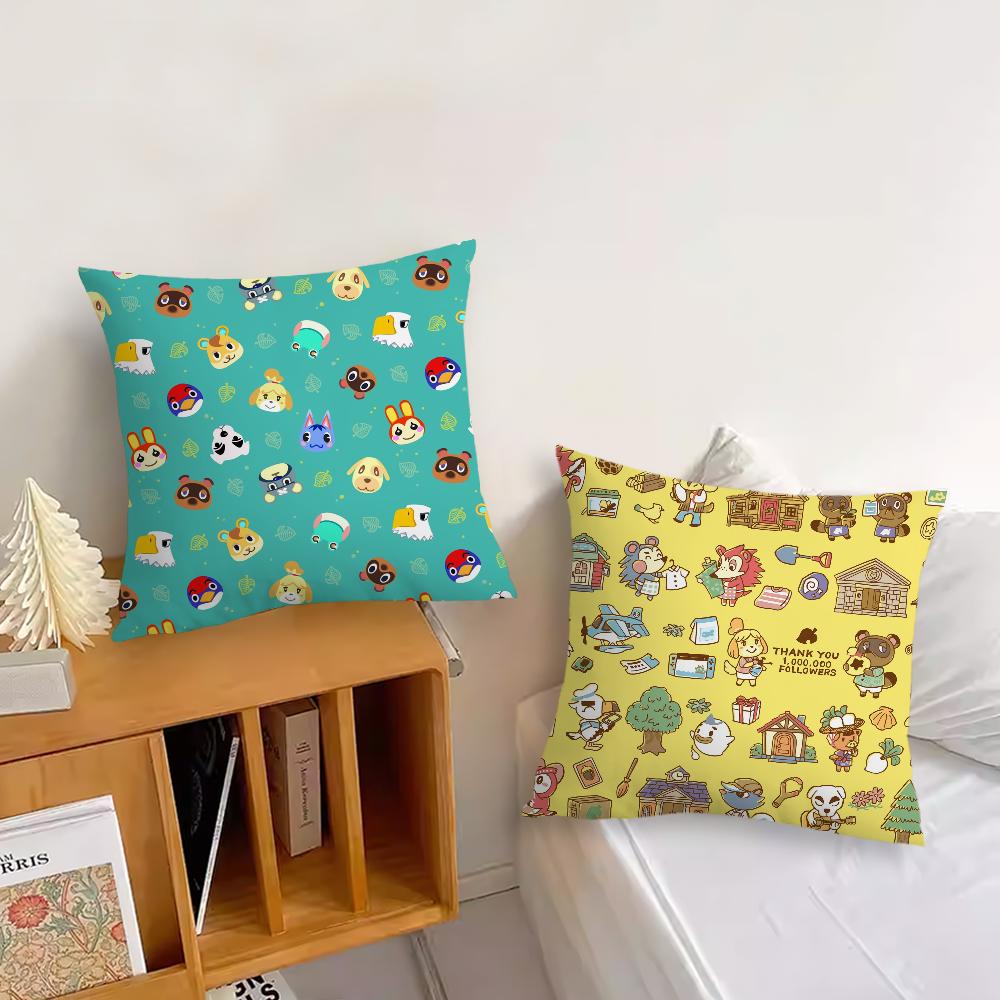 Game A-Animal Cute C-Crossing Cushion Cover Sofa Living Room Bedroom Headboard Backrest Cushion Square Cushion Nap Time Pillow C