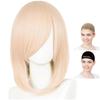 CaseEden Cosplay Wig, Premium Smooth, 40cm Short, Light Gold, Light Blonde, WIG6104