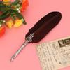 Vintage Feather Dip Pen Writing Calligraphy Quill Pen Set in Gift Box (Brown)