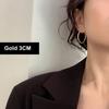 1 Pair Women Ear Different Polished Sizes Circle Earrings Hoop Solid Color Electroplated Ear