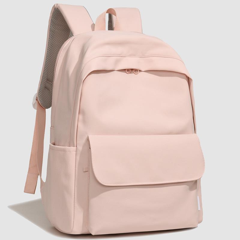Solid Color Men's And Women's Backpack Student Large Capacity Schoolbag