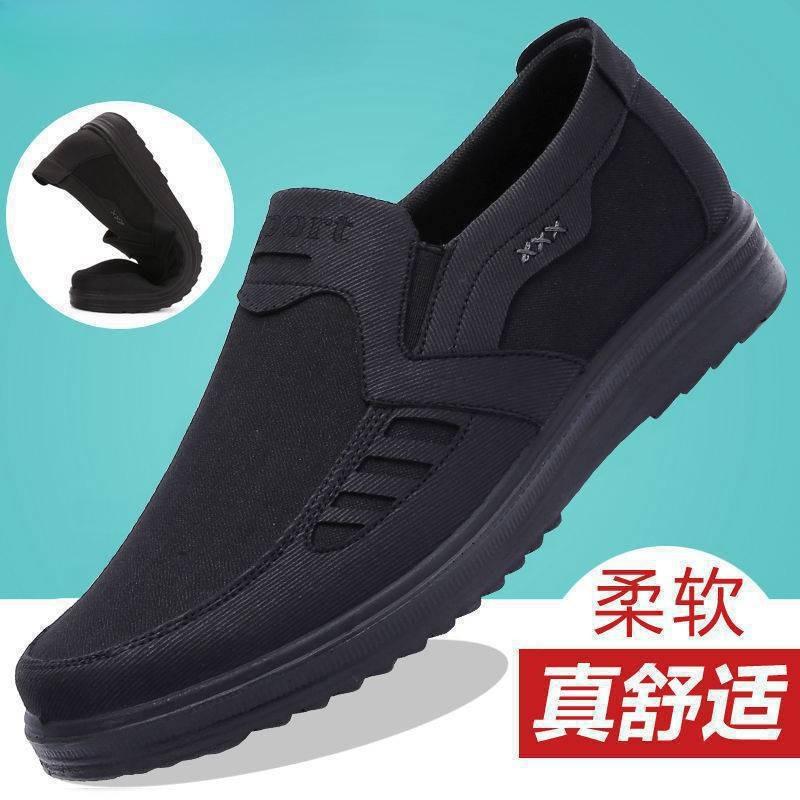 Men's Shoes Summer Breathable Canvas Shoes Outdoor Lightweight Walking Flats Slip-On Casual Driving Shoes Men's Oxfords Loafers