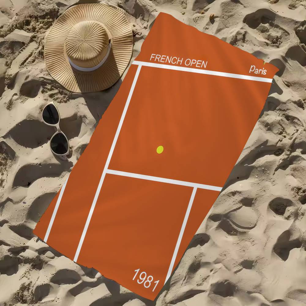Tennis US French Open Sport Canvas Microfiber Printed Beach Towel Mountain Climbing Yoga Beach Swimming Running Soft Towel