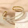European & American C-Shaped Zircon-Paved Open Bangle: Elegant Women's Hand Jewelry with a High-End Feel.