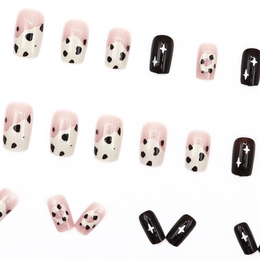 Spotted Cow Chocolate Donut Nail Art Tips