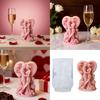 Candle Mould For Wedding Decorations Featuring 3D Loving Couple Figure In Food Grade Silicone