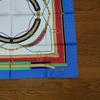 Used CELINE Scarf Bandana Belt Pattern Large Scarf Blue Red White