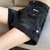 Summer Women Shorts Pants Lady High Waisted Loose High Street Denim Pants Female Streetwear Black Gray Wide Leg Short Jeans