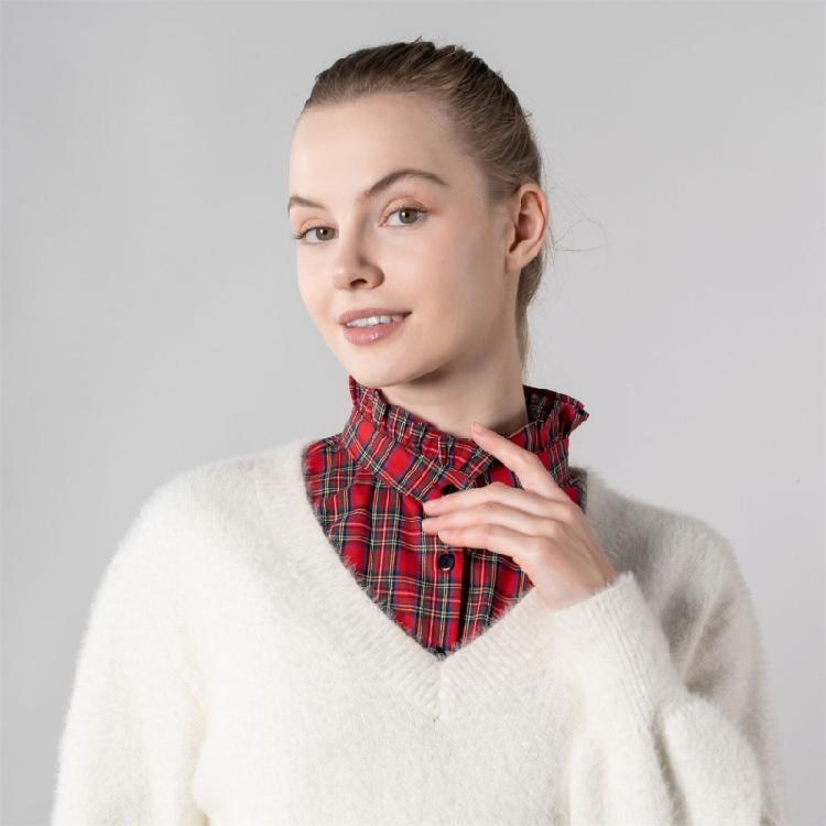 Stylish Plaids Pattern Detachable Collar Styling Accessory Faux Collar Decoative Neckwear For Various Occasion Outfit