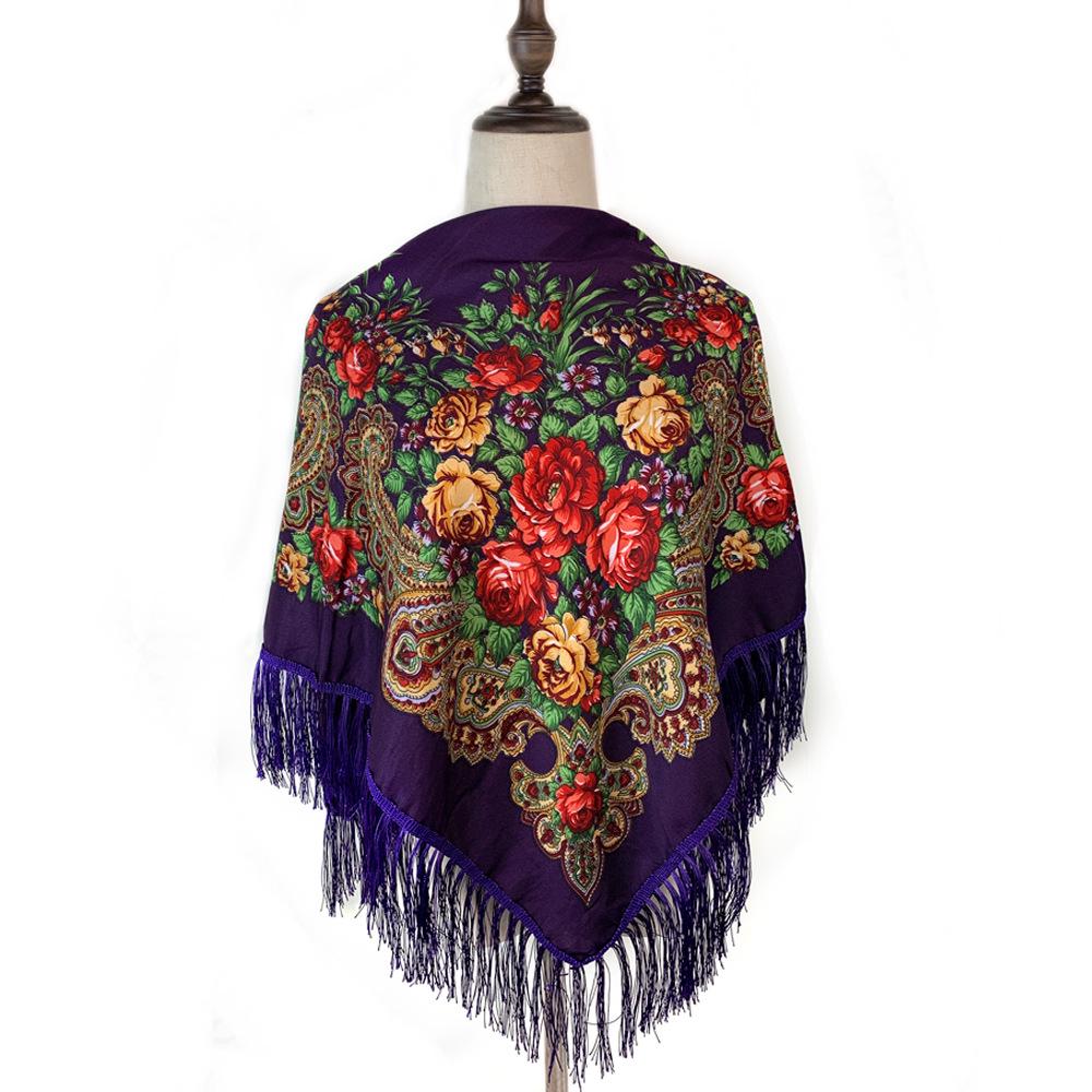 Bohemian Ethnic Tassel Floral Scarf - Year-Round Versatile Wrap