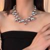 Nowy przesadzony duży naszyjnik z koralików damski lekki luksusowy prosty temperament łańcuszek na szyję wysokie poczucie łańcuszek na obojczyk wszechstronne akcesoria