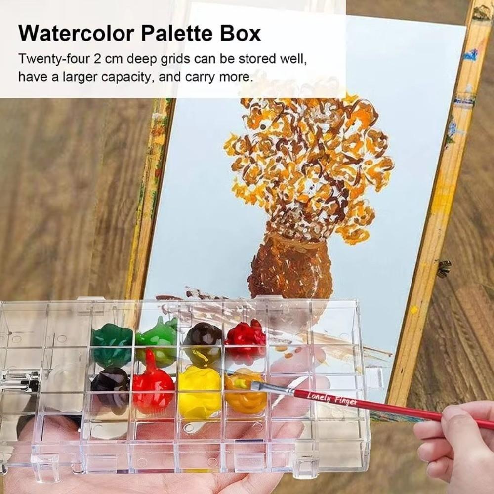 12/24/36 Wells Paint Palette Tray Airtight Leakproof Watercolor Palette Box  Paint Pallets for Kids