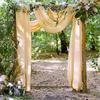 3Pack Set Wedding Arch Drape Fabric Sheer Chiffon Tulle Curtain Draping Backdrop Party Supplies Home Drapery Ceremony Decoration