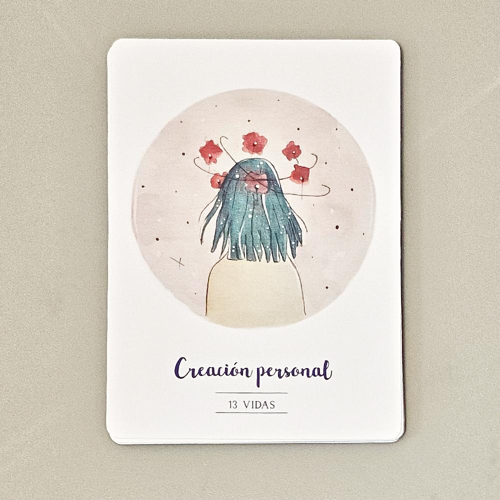 42 Pcs Vidas Anteriores Oracle Cards 10.5*7.5cm Spanish Edition, Past Lives Deck for Karma Soul Healing Double-Sided Embossed