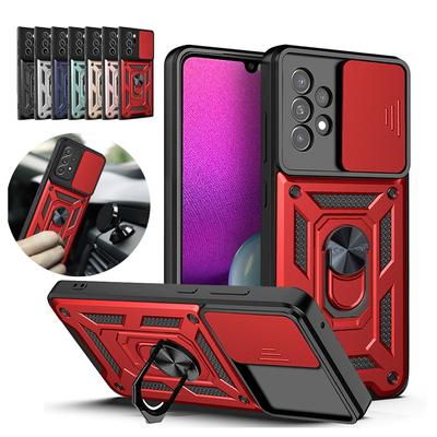 Slide Camera Lens Case For Samsung Galaxy A52 A32 A72 A12 A51 S21 Plus Note 20 Ultra S20 Fe S22 Ultra Magnetic Ring Armor Cover