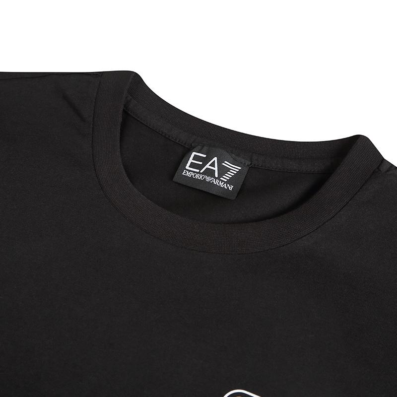 Emporio Armani SS23 EA7 Series Digital Print Crew Neck Short Sleeve T-Shirt Men Tops Black 3RPT51-PJ02Z-1200