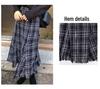 Women's High-Waist Fringe Pencil Skirt - Autumn/Winter Korean Style, Slim Fit, Mid-Length Pleated Umbrella Design