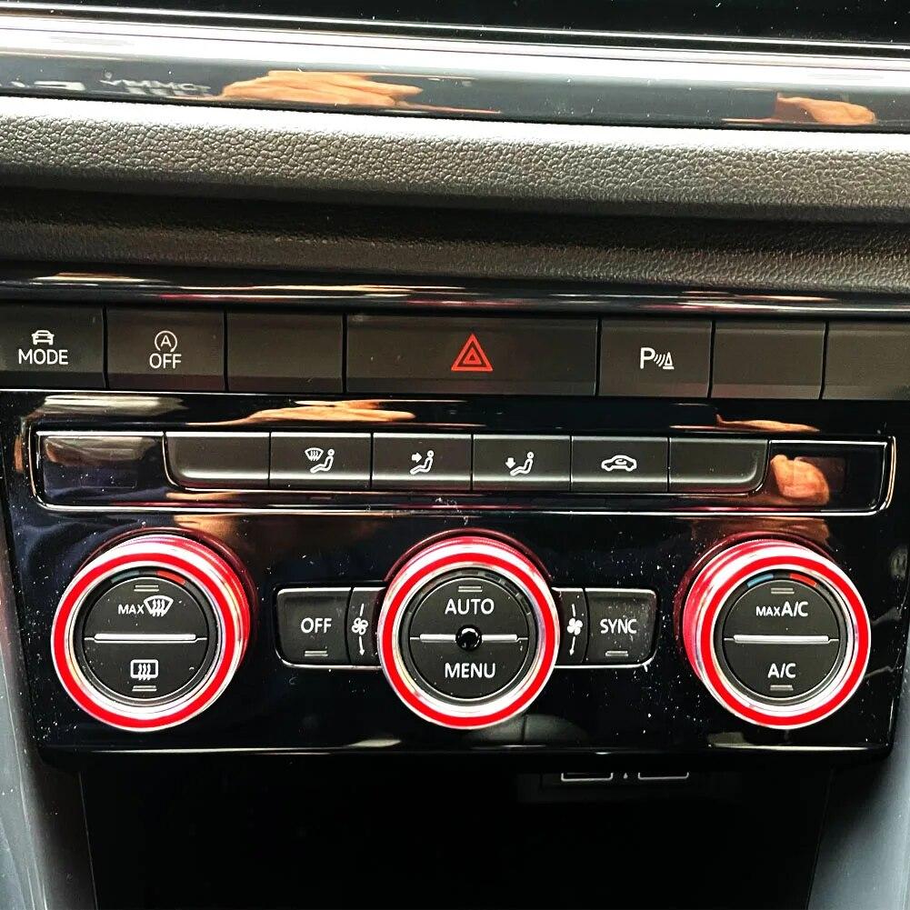 Doplňky k dekoraci auta Pro Volkswagen VW Golf 7 MK7 2014- Kryt knoflíku klimatizace Kroužek Nastavení Trim Cover