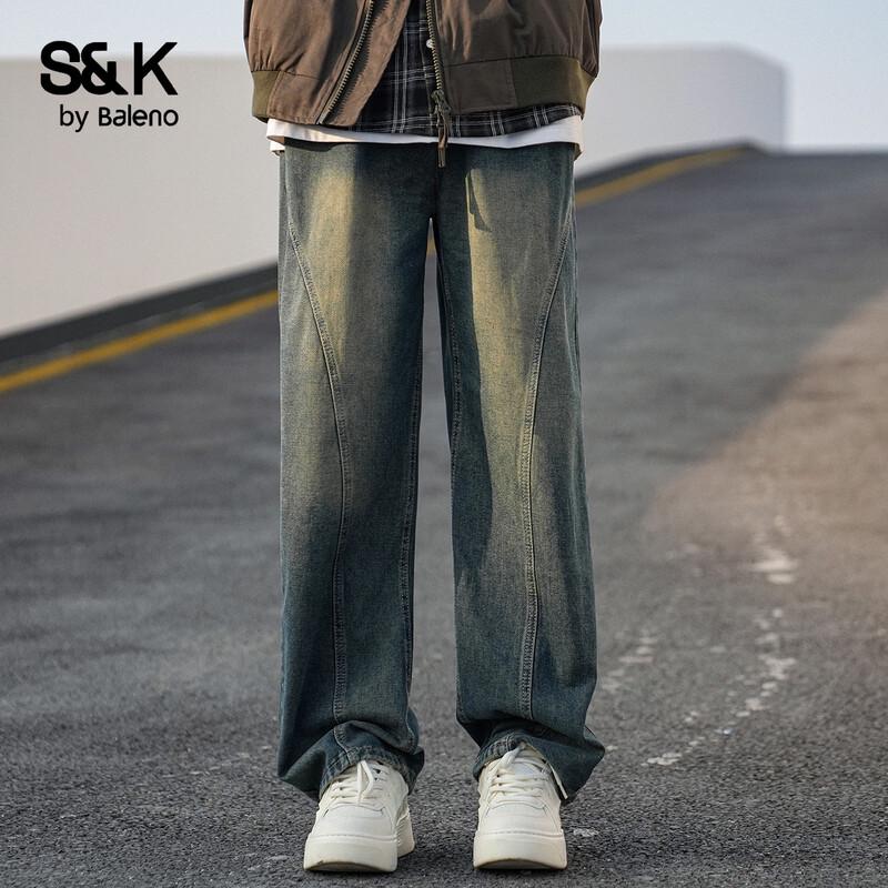 Baleno Men's S&K Series Loose Fit Straight-Leg Jeans