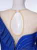 Womens Figure Skating Leotard Dress Ruffled Trim Rhinestones Tiered Chiffon Hem Skirt