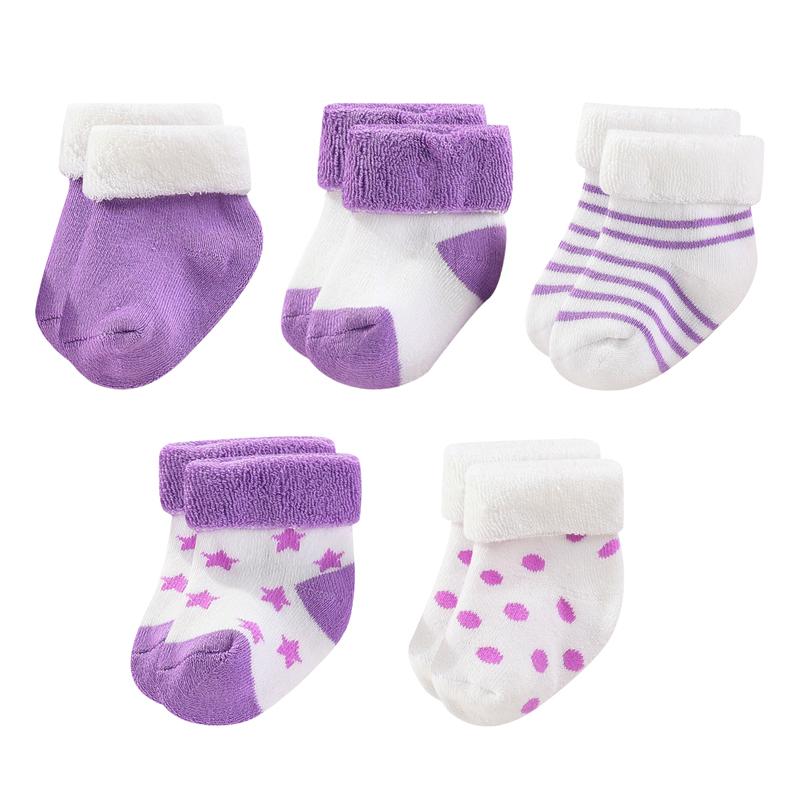 Kiddiezoom 5 Paare/Set Vier Jahreszeiten 0-12 Monate Mode Neugeborenes Baby Junge Mädchen Socken 100% Baumwolle Weiche Säuglings-Accessoires