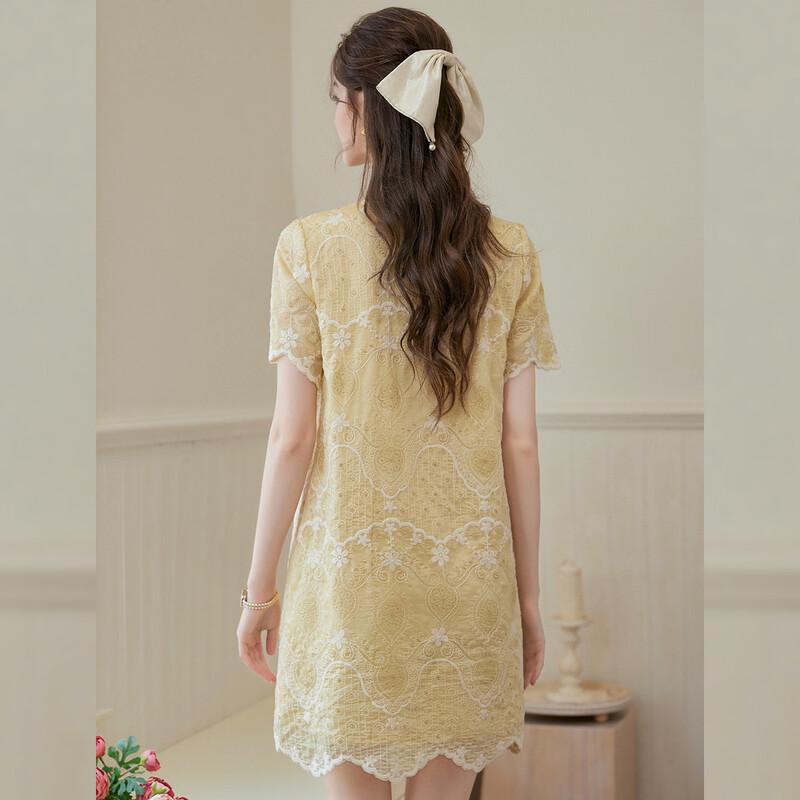 Bailuyu Women's New Chinese Style Embroidered A-Line Dress