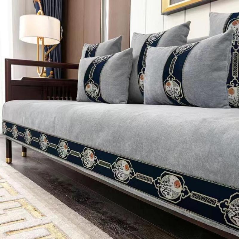 

Подушка для дивана из цельного дерева для гостиной, шенилл, нескользящий чехол для дивана, угловой диван, подушка для сиденья, защитные чехлы для дома 70x70cm 1pcs