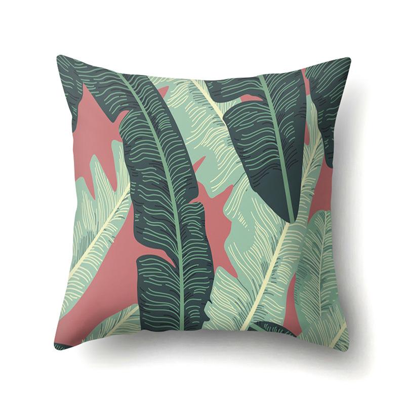 Polyester Pillowcase Nordic Plant Ins Style Flower Print Peach Leather Velvet Pillowcase