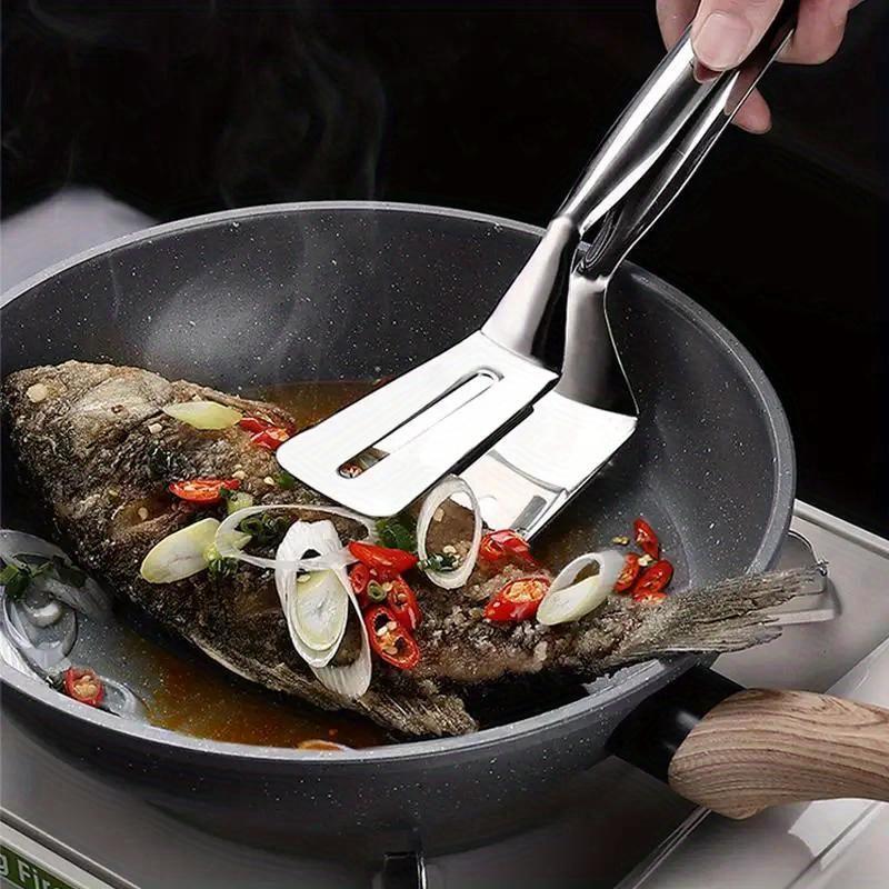 Stainless Steel Frying Shovel Clip Multifunctional Steak BBQ Tongs Frying Fish Spatula Clip Household Kitchen Tool Bread Clip