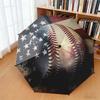1pc American flag, baseball, and guitar Umbrella Portable Folding Umbrella Iron Frame Hole Bone Structure Outdoor Home Umbrella