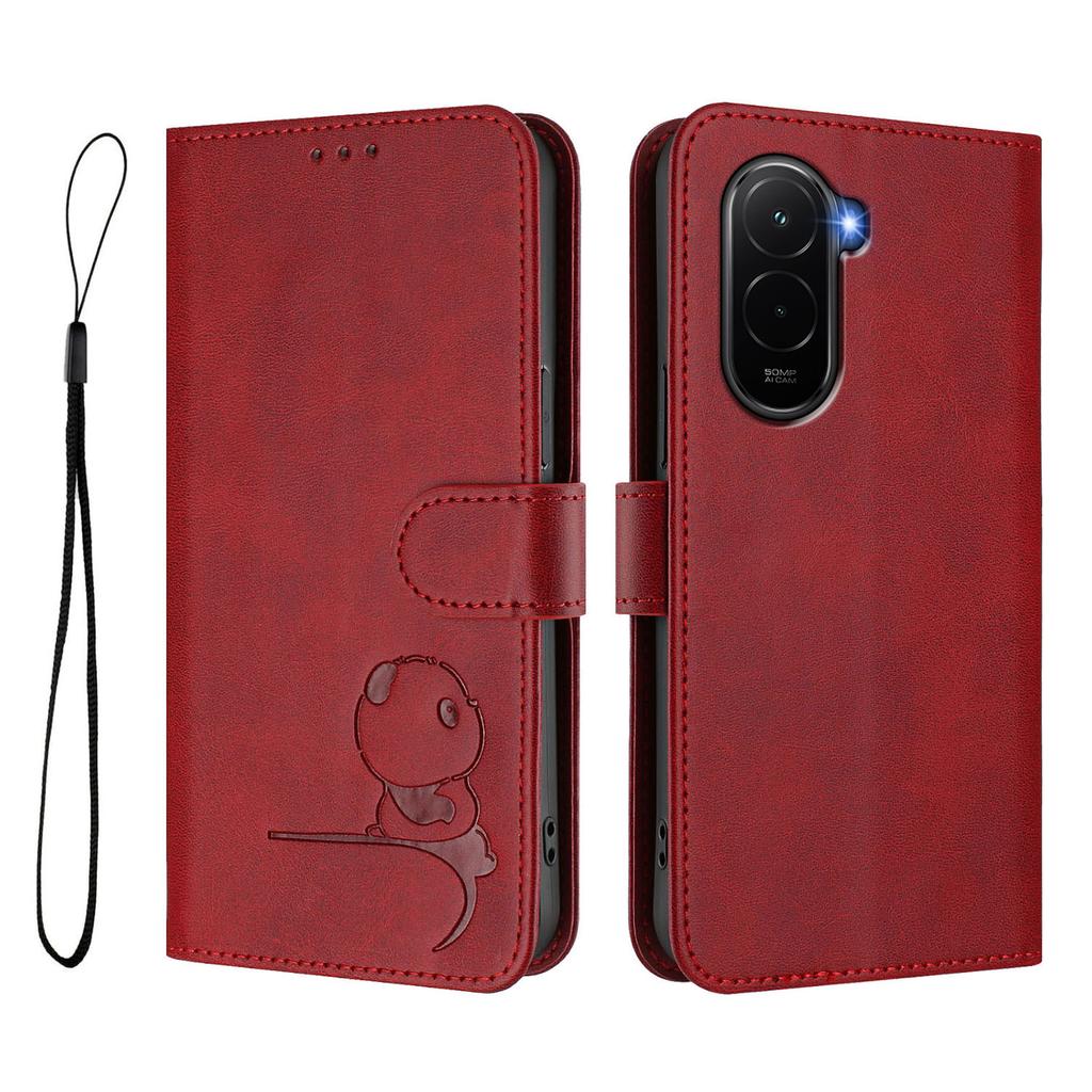 Für Xiaomi Poco M7 Plus 5G/M7 4G (169mm) Hülle Panda-Aufdruck RFID-Blockierendes Portemonnaie Leder Handyhülle mit Handschlaufe