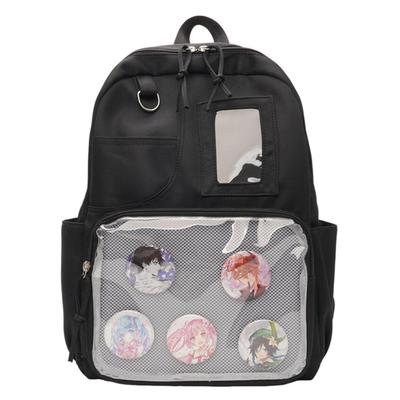 תיק גב Harujio Ita Bag, קיבולת גדולה, גודל A4, שחור, חום, ורוד, תכלת, שקוף, מושלם לפעילויות אוטאקו, צעצועי קטיפה, מעמדי אקריליק,