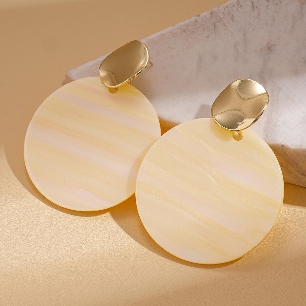 Pleated Geometric Rhombus Pattern Earrings, Simple and High-end Earrings