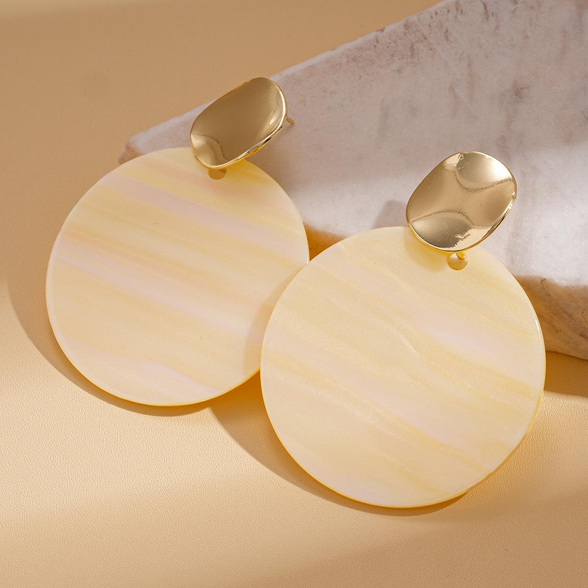 

Pleated Geometric Rhombus Pattern Earrings, Simple and High-end Earrings