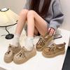 Popular kangaroo shoes retro single shoes small lazy shoes all-inclusive thick-soled heightening Birkenstocks women's 2025 autumn and winter