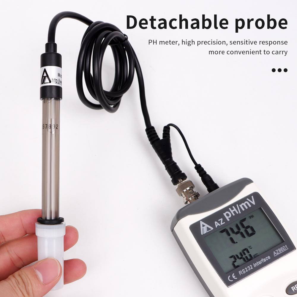 Tester pH 0-14 AZ8601 Detektor Jakości Wody Wyświetlacz LCD Miernik ORP PH Odłączana Sonda Monitor Wody do Akwarium Zbiornika Rybnego