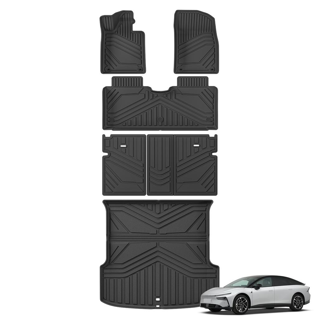 for Xpeng P7+ 2025 TPE 3D Foot Mat Floor Mats Cargo Liner Trunk Pad Waterproof All- Weather Car Interior Accessories BLACK