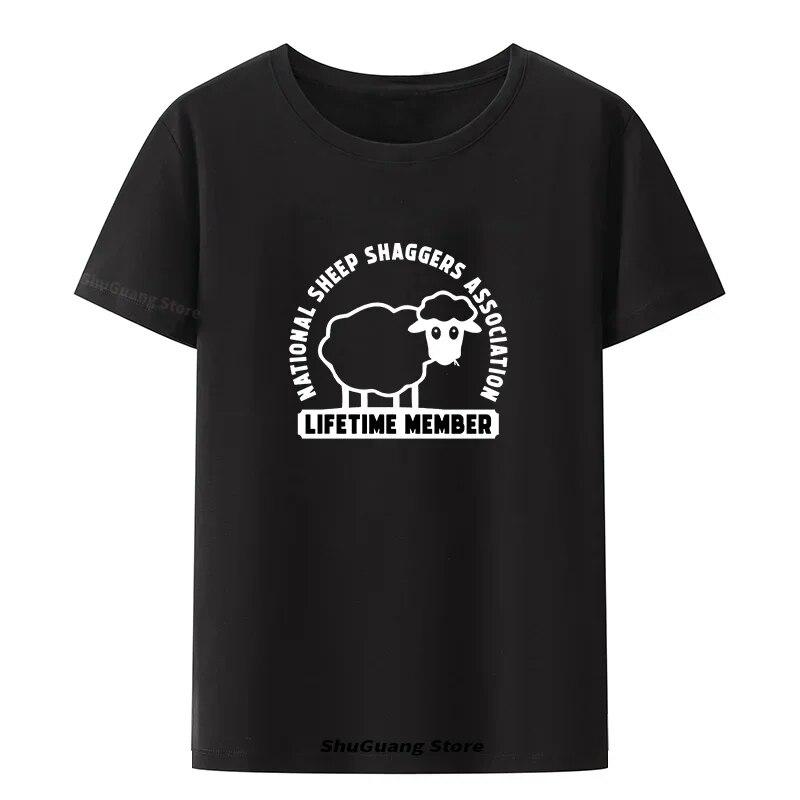 Koszulka Vintage SHEEP SHAGGERS ASSOCIATION Koszulka z nadrukiem Topy Litery Urocza Grafika Koszulki Unisex Odzież Unisex Bawełniana Koszulka
